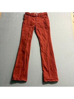 Wrangler Bootcut Jeans Girls Size 16 Regular Rust Orange Red Stretch Denim